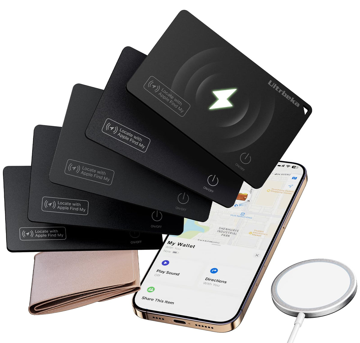 Ultrbeka wallet tracker card con IP68 impermeable para uso en condiciones difíciles