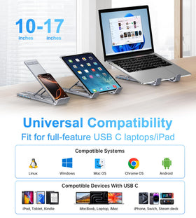 Umaniy M61 next to various laptops to show size compatibility advantage