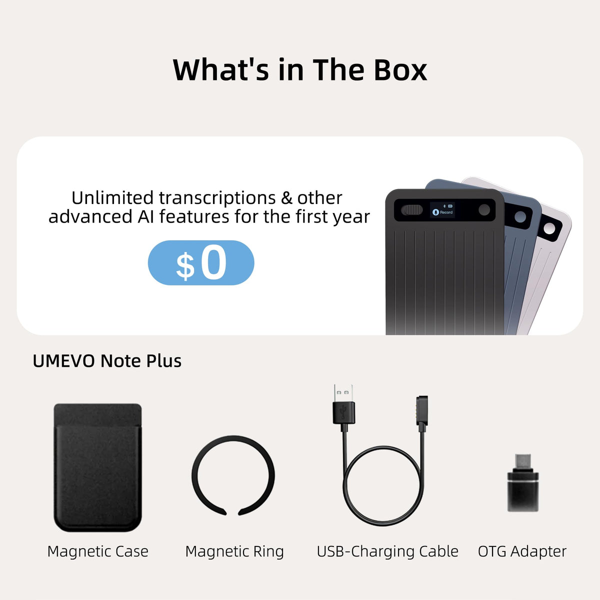 UMEVO Note Plus AI templates for smart summaries.