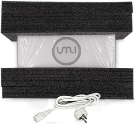UMI packaging and manual showing included instructions and safe setup
