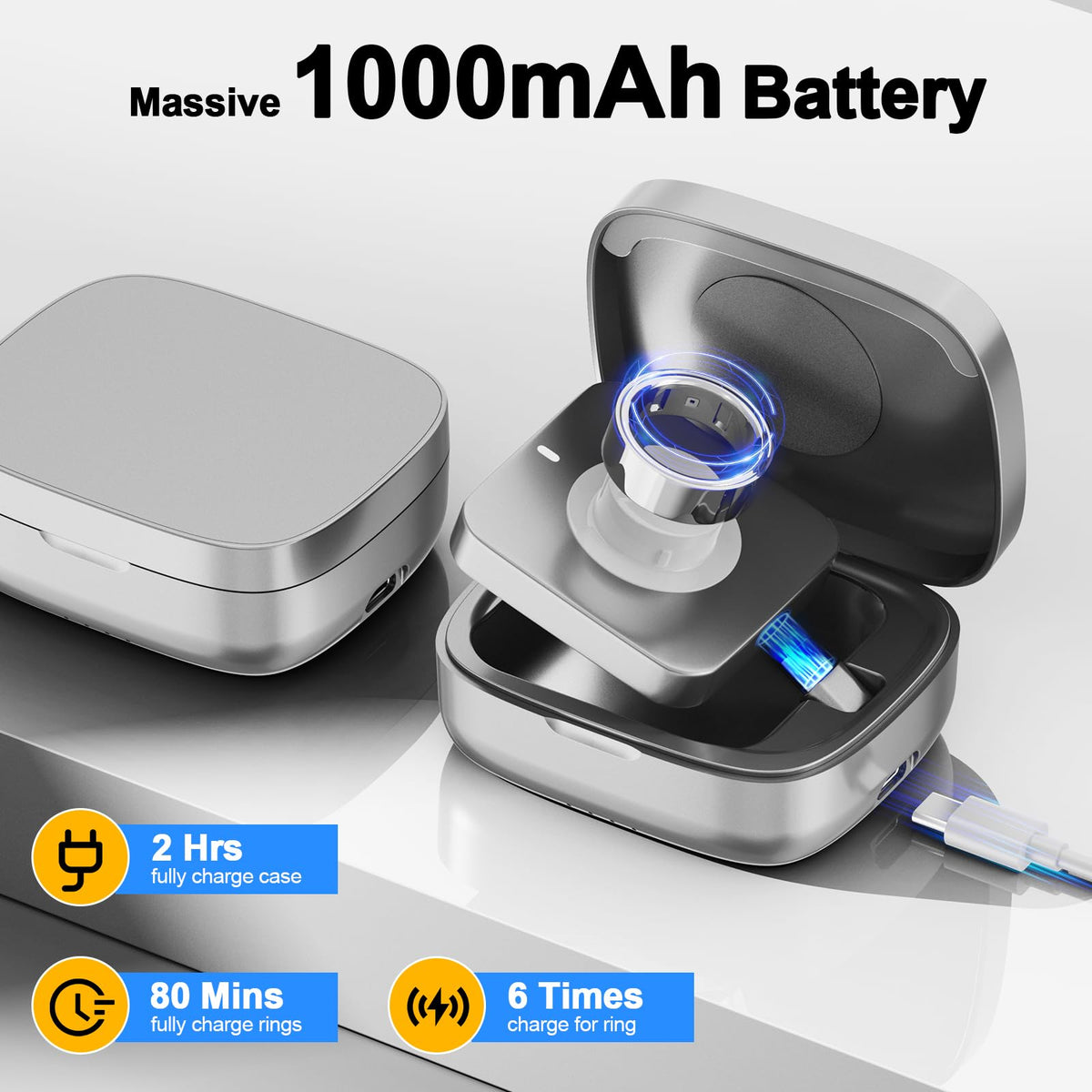 UNAQO pocket-size silver travel case for on-the-go charging.