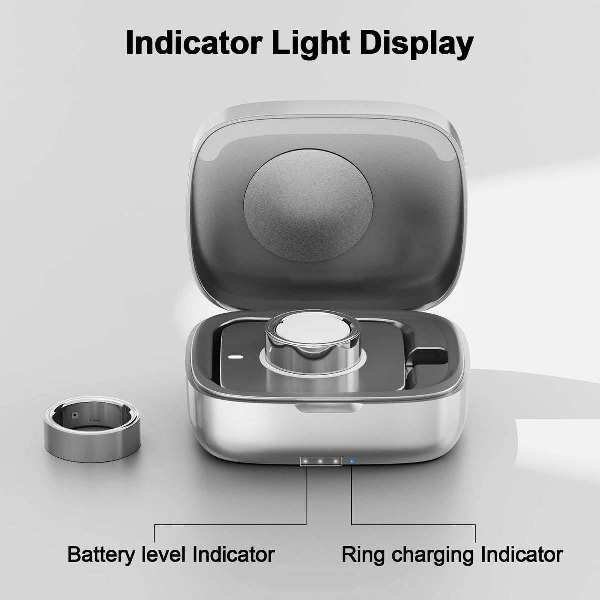 UNAQO smart LED status indicator shows charging progress.