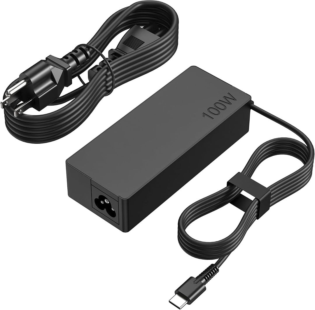 UNAWUDOH 100W USB-C laptop charger with 9ft cable powering laptops from across the room.