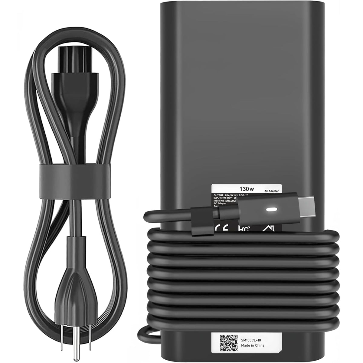 UNAWUDOH front view of 130W USB-C adapter showing compact benefit