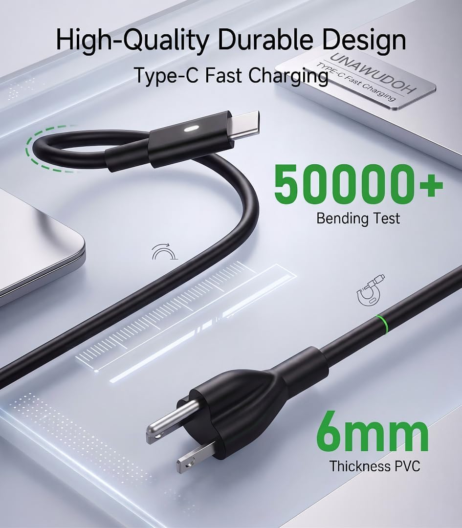 UNAWUDOH adapter connected to Dell laptop for reliable high-power charging