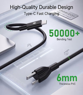 UNAWUDOH adapter connected to Dell laptop for reliable high-power charging