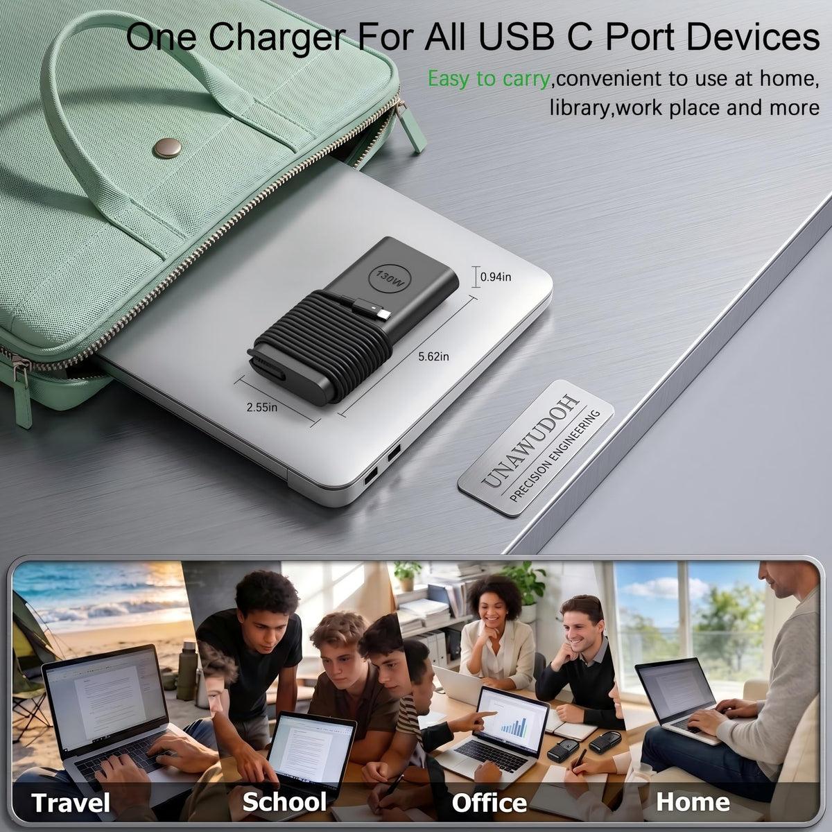 UNAWUDOH adapter next to smartphone showing portable size advantage