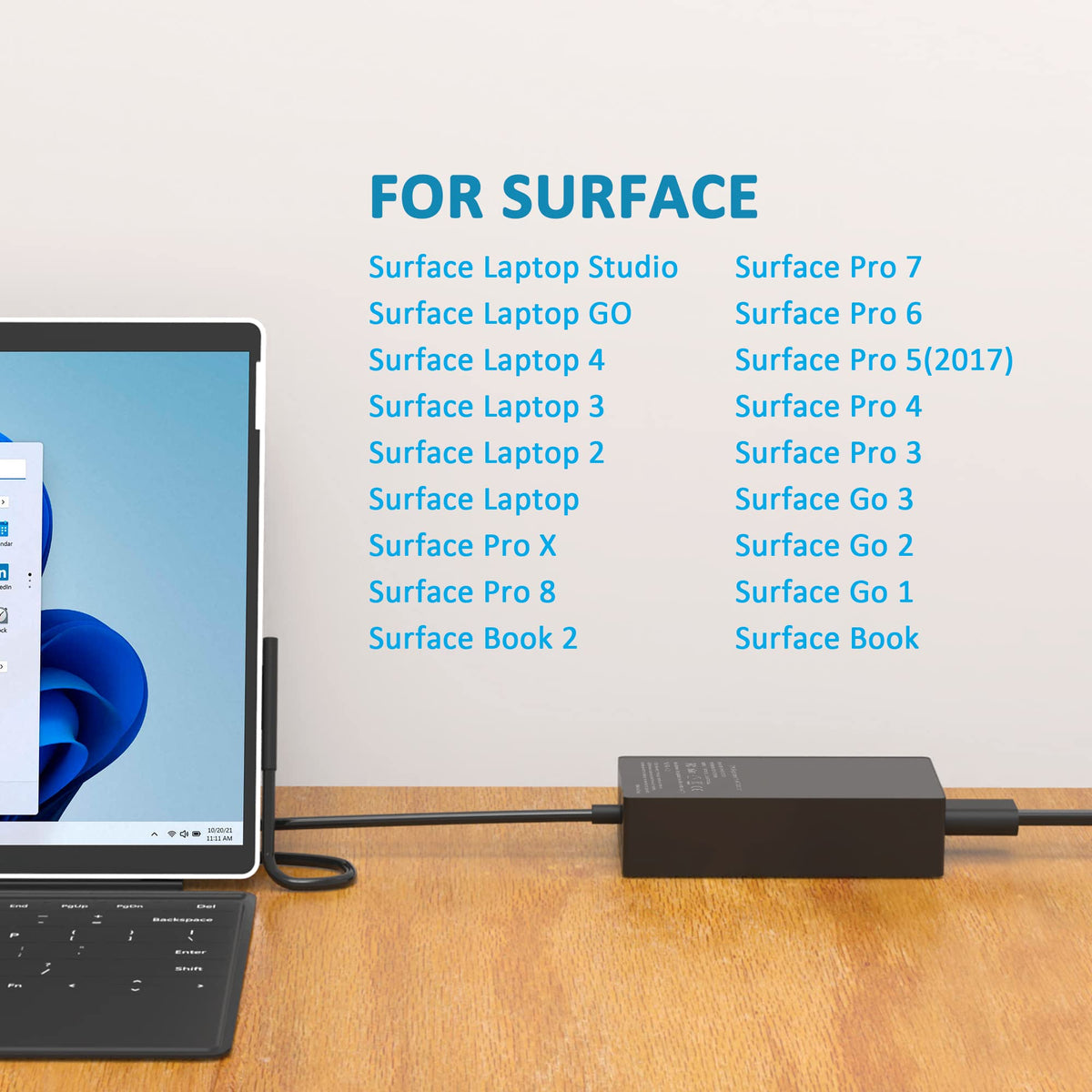 UNAWUDOH 65W Surface charger extended cable for couch or desk charging.