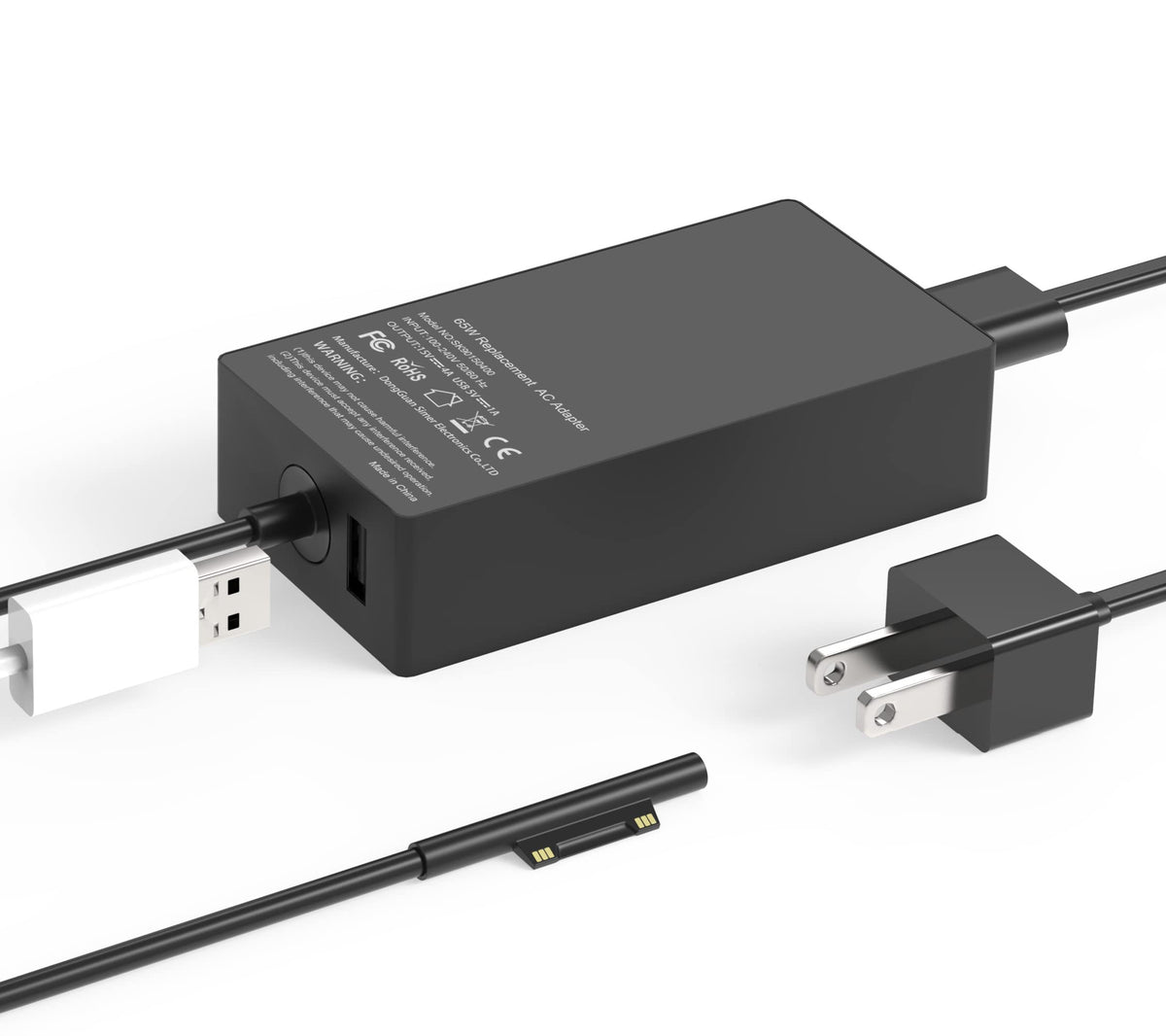 UNAWUDOH 65W Surface charger front view with long cable for flexible charging.