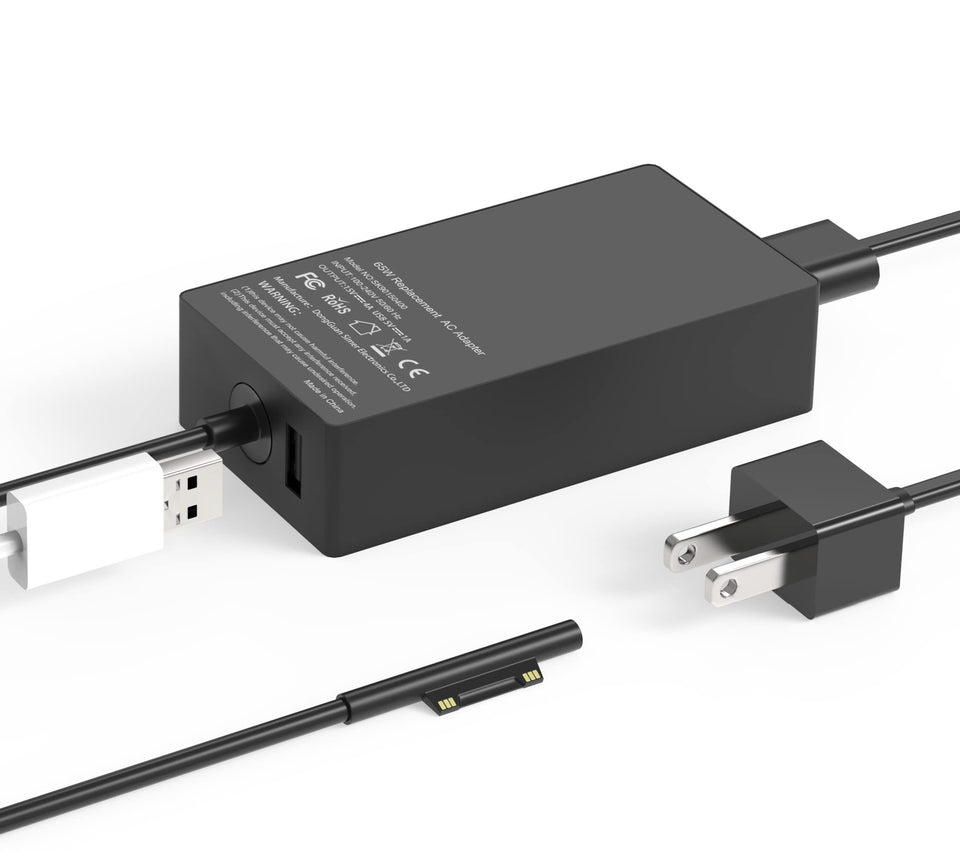 UNAWUDOH 65W Surface charger front view with long cable for flexible charging.