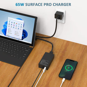 UNAWUDOH 65W Surface charger in use on desk or bed.