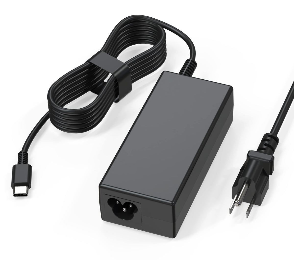 UNAWUDOH 65W USB-C laptop charger front view, reliable daily power