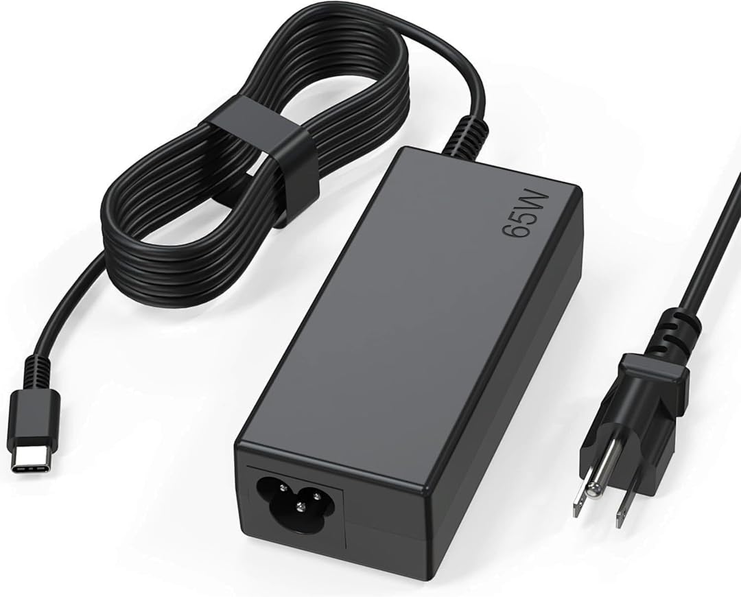 UNAWUDOH 65W USB-C charger front view for fast laptop charging.