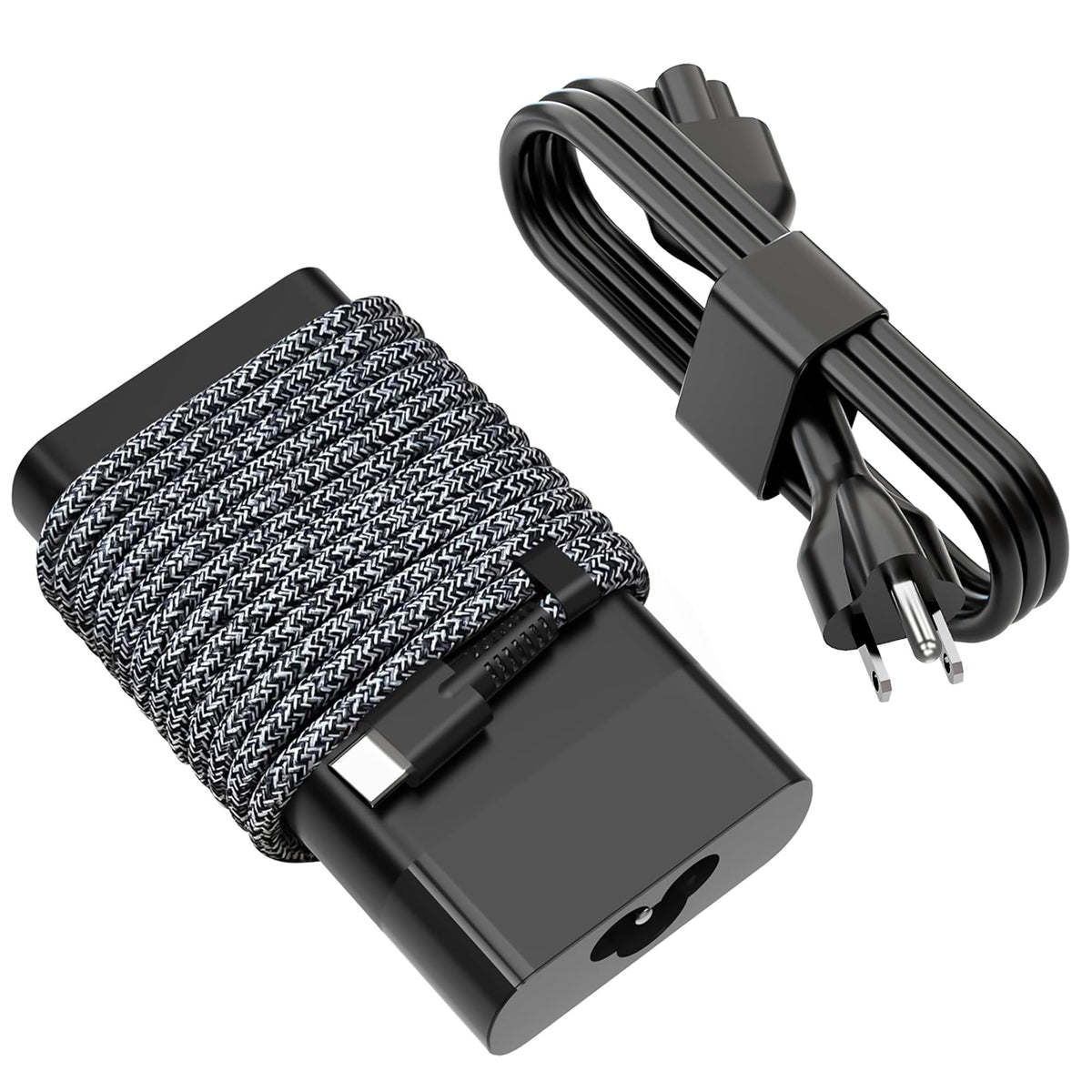 UNAWUDOH front view of slim 65W USB-C adapter showing compact design and portability