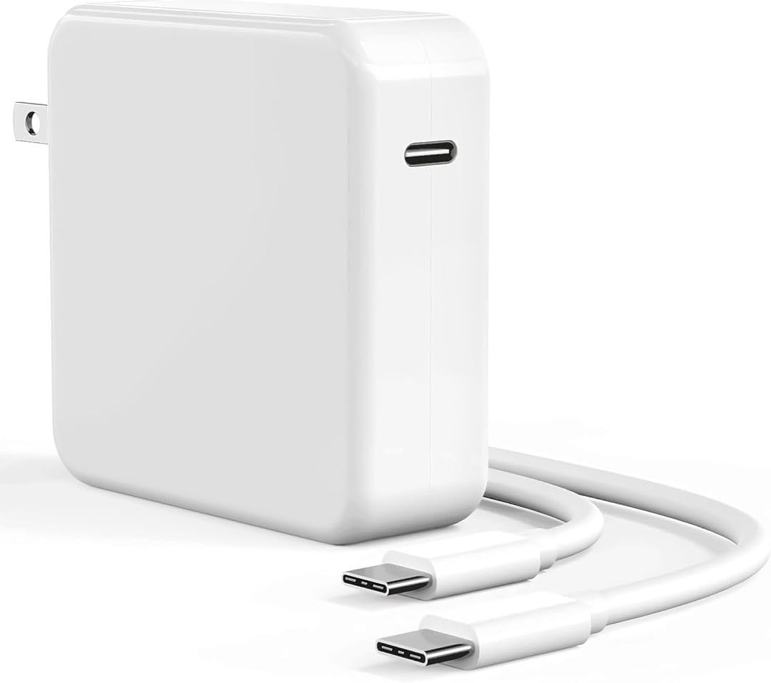 UNAWUDOH MacBook Charger 100W front view showing compact design for desk use