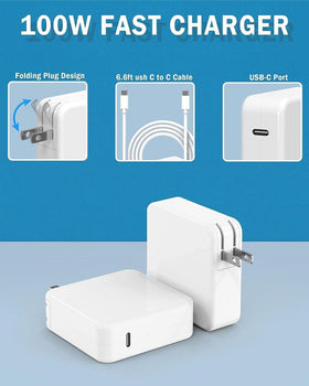 UNAWUDOH MacBook Charger foldable US plug for easy travel