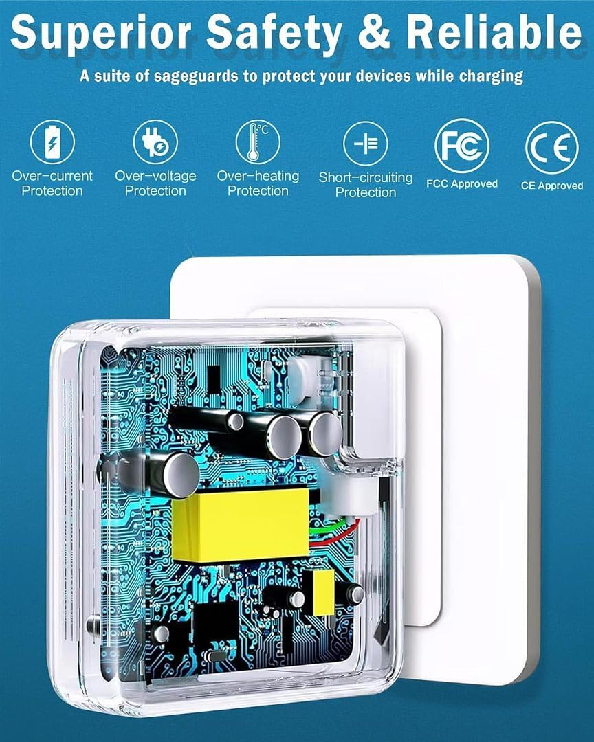 UNAWUDOH travel-ready charger with compact body and foldable plug
