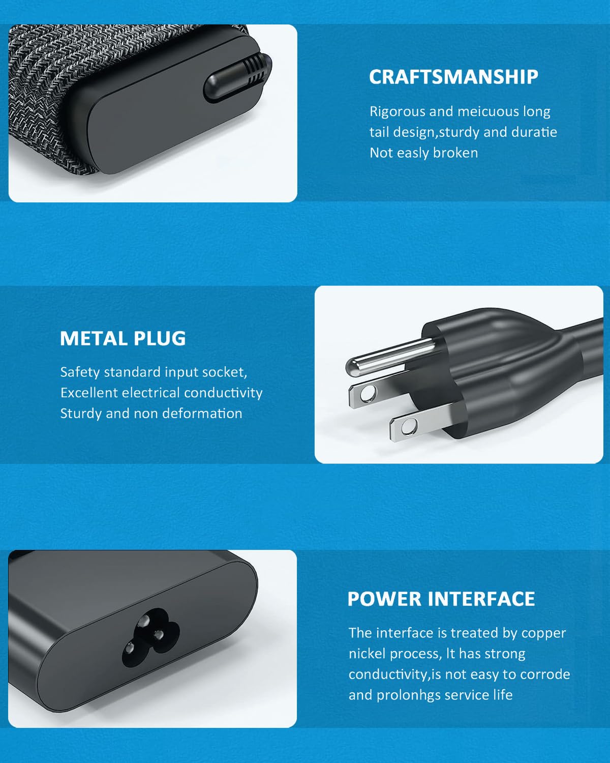 UNAWUDOH adapter plus AC power cable in box for easy out-of-the-box setup