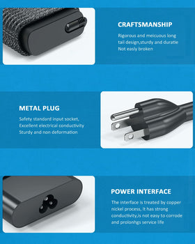 UNAWUDOH adapter plus AC power cable in box for easy out-of-the-box setup