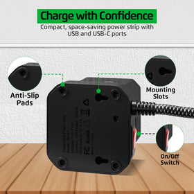Uncaged Ergonomics Cube Power Strip mountable for clean setups