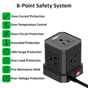 Uncaged Ergonomics Cube Power Strip with USB-C fast charge for laptops
