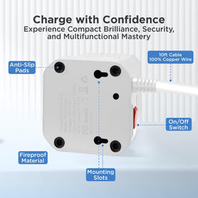 Uncaged Ergonomics Cube Power Strip with USB-C fast charging port in action