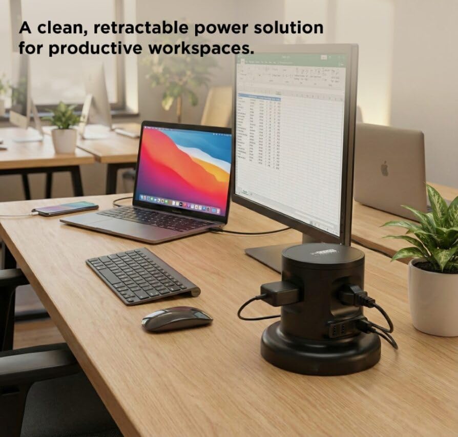 Uncaged Ergonomics stable base with scale reference showing secure upright placement