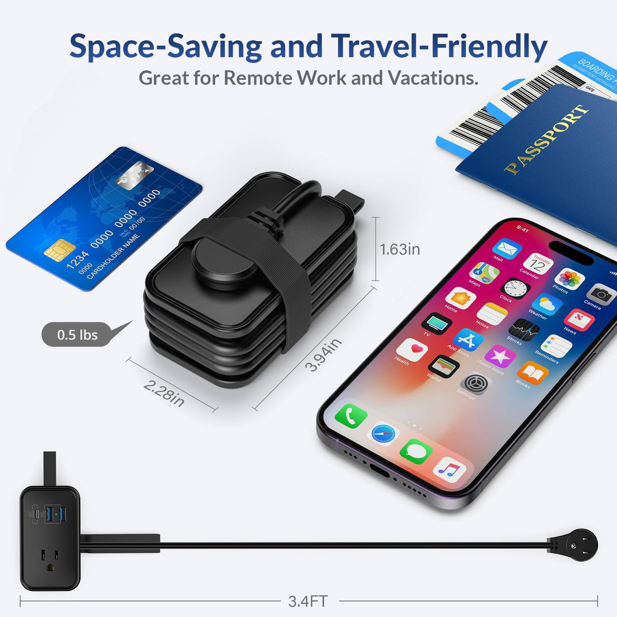 Uncaged Ergonomics Travel Charger provides USB-A ports for older devices and accessories.
