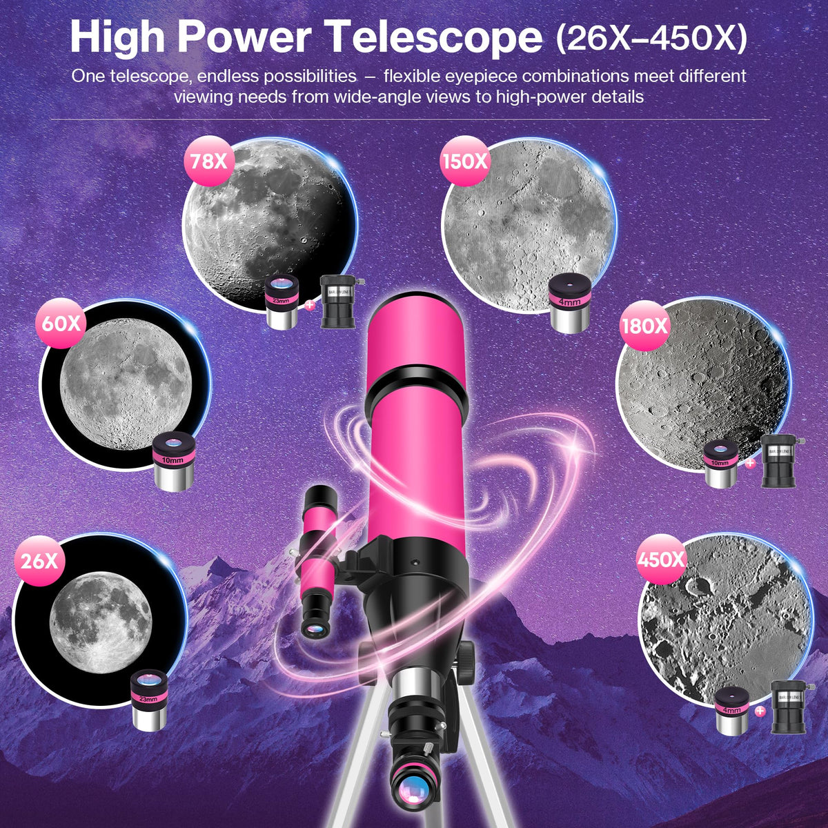 UncleHu aluminum tripod provides stable, adjustable support for every sky-viewing session.