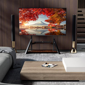 Unho rolling TV stand ideal for living room, bedroom, or office setups