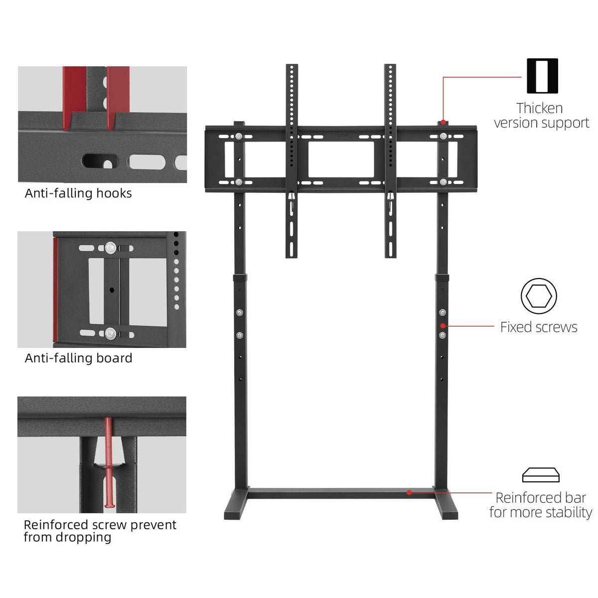 unho installed behind TV cabinet showing wall-adjacent placement for stability