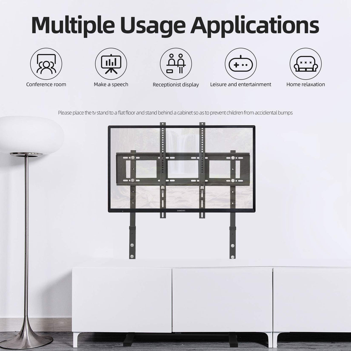 unho stand next to couch showing scale and fit for various room sizes