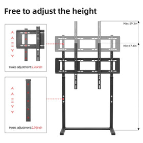 unho TV stand in living room with TV mounted demonstrating tidy setup benefit