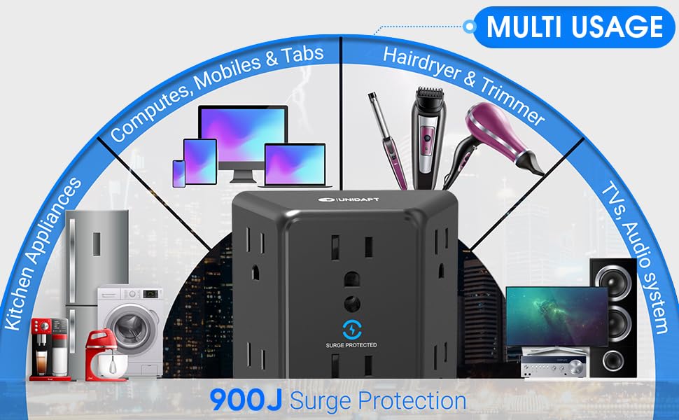 Unidapt with multiple chargers plugged in for organized device power