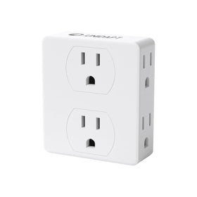 Unidapt front view of paired extenders showing six sockets and USB for versatile charging