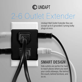 Unidapt side angle displaying horizontal sockets for space-saving benefit