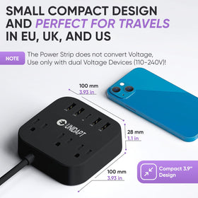 Unidapt USB-C port and USB ports visible; fast charging for travel accessories.