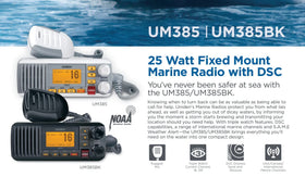 Uniden UM385 triple watch enables continuous channel monitoring.