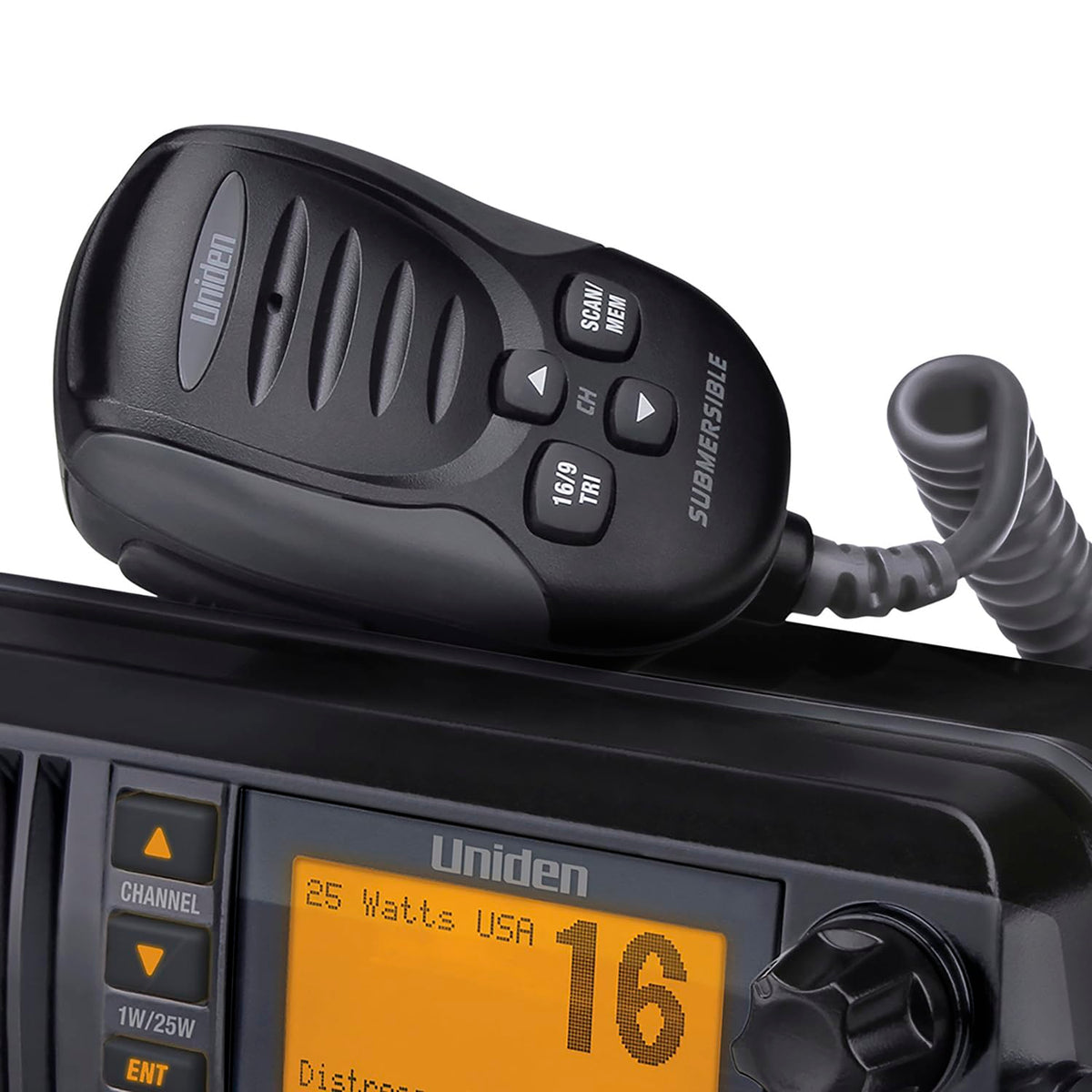 Uniden UM435BK rugged marine mic with tactile controls
