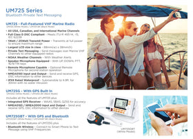 Uniden UM725BK supports text messaging for private boat-to-boat chat