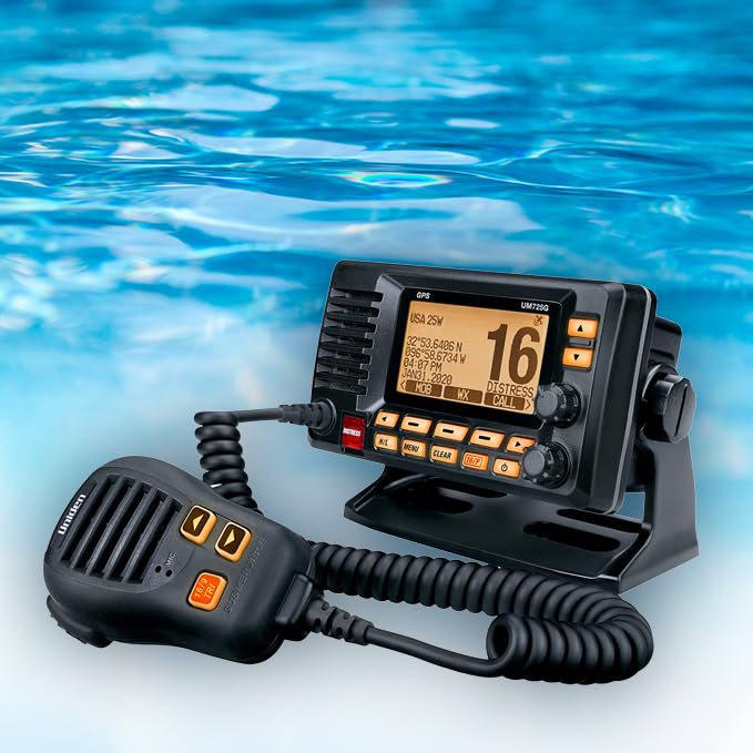 Speaker microphone included for hands free marine communication