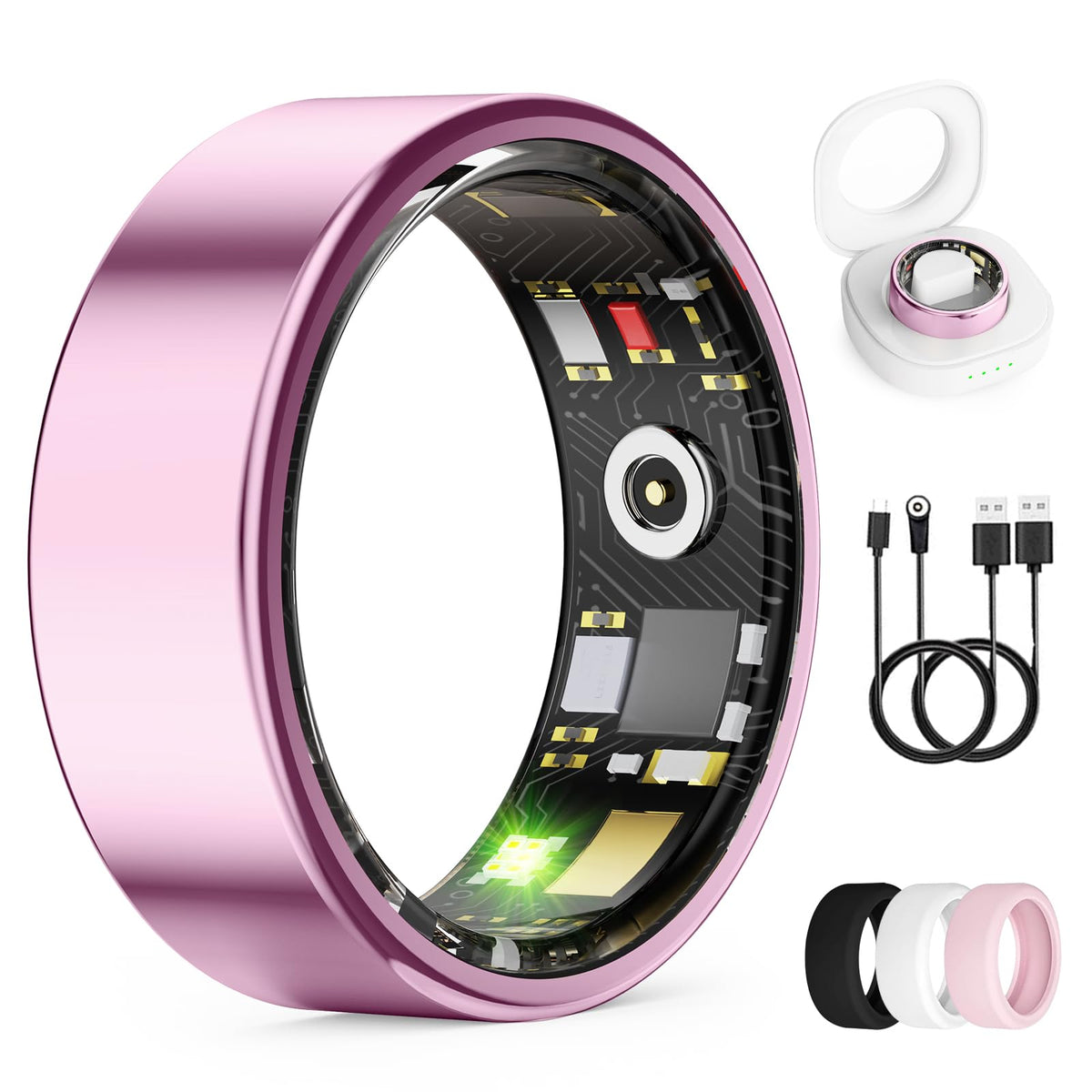 UniJethro front view of lavender pink smart ring showing clean design and benefit of daily wearability