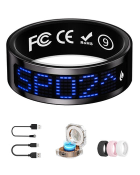 UniJethro ring front display showing heart rate and notifications for quick checks