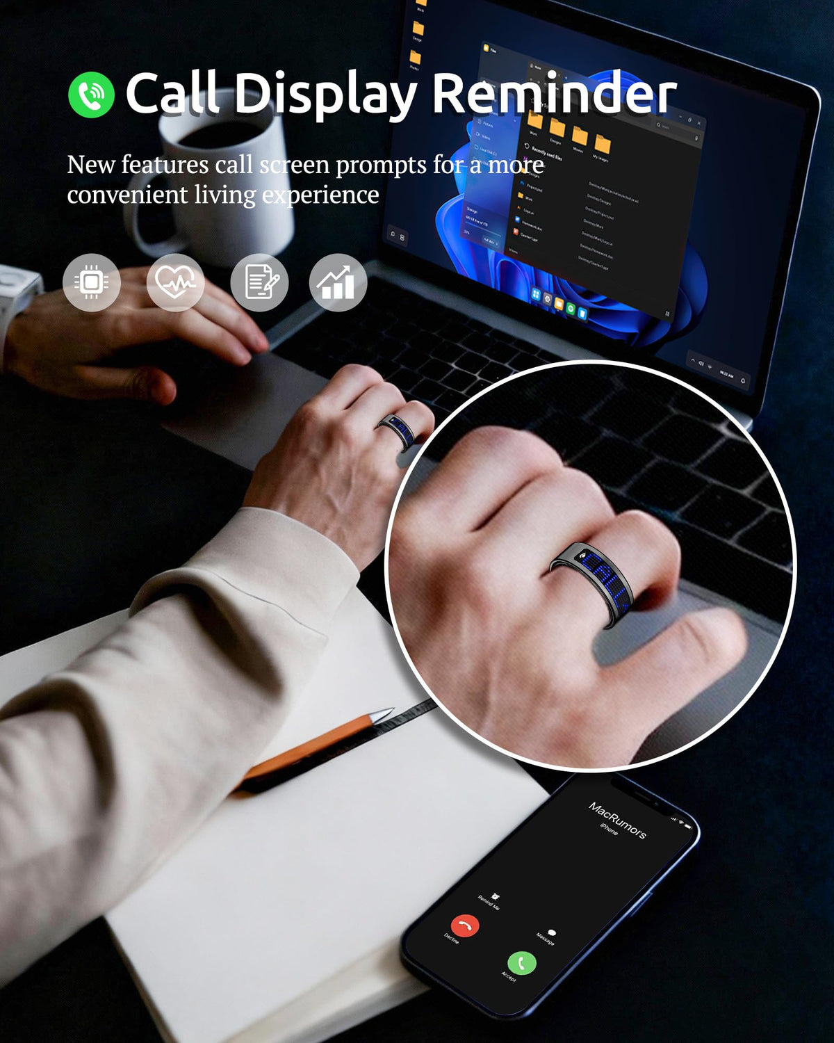 UniJethro ring in hand to show true size and portability benefit