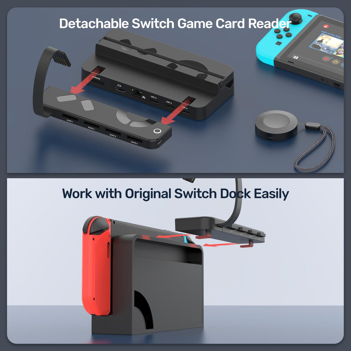Unitek Switch Dock removable card reader for flexible setup