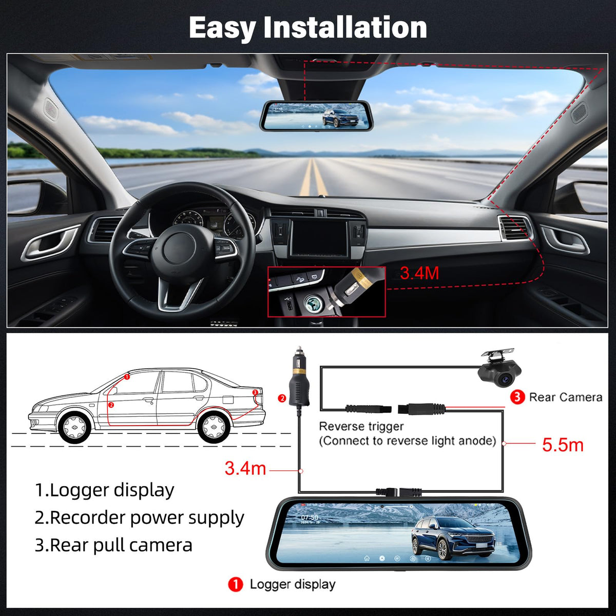 UNITOPSCI 64GB card included beside mirror for instant storage benefit