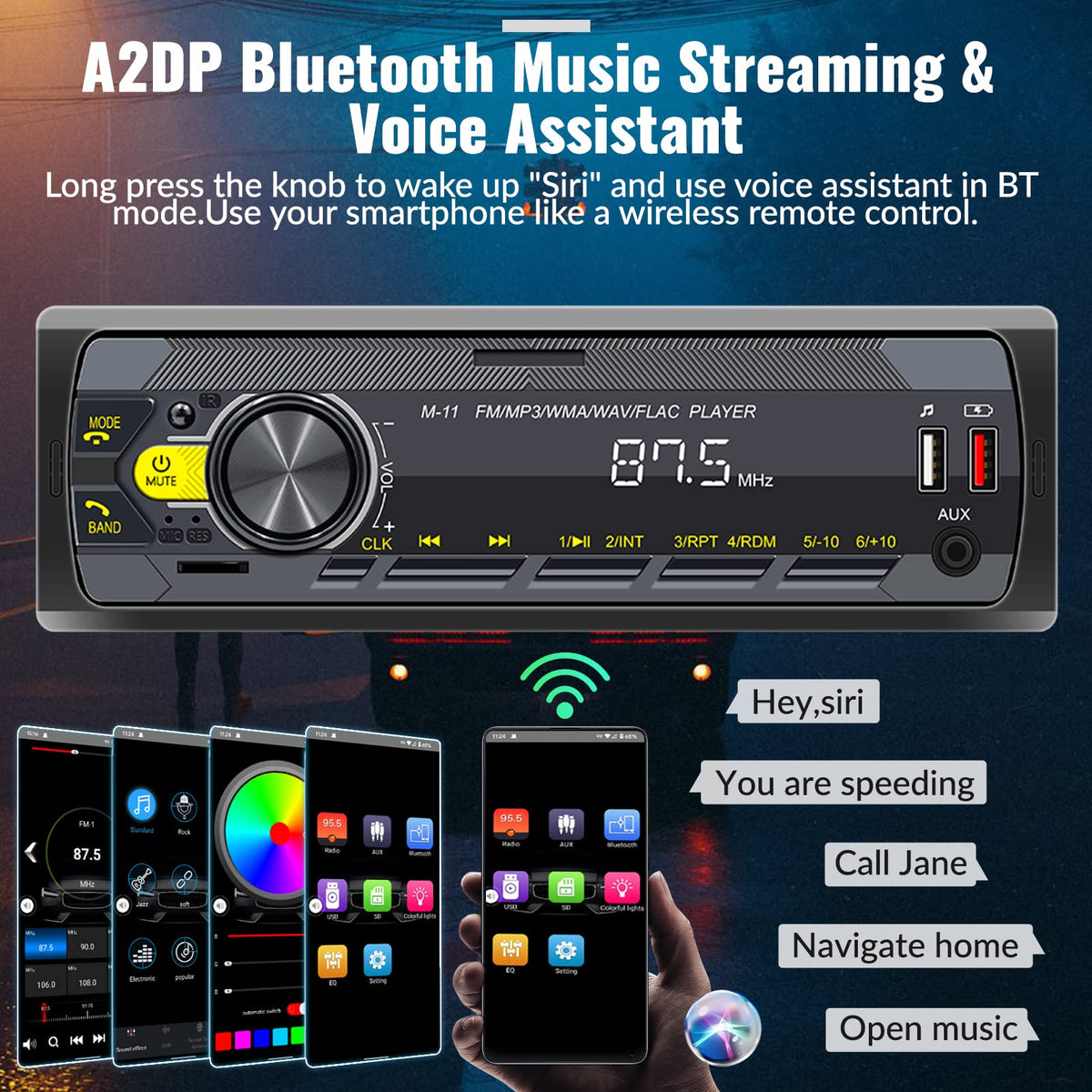 UNITOPSCI FM radio tuner 87.5–108 MHz for live stations.