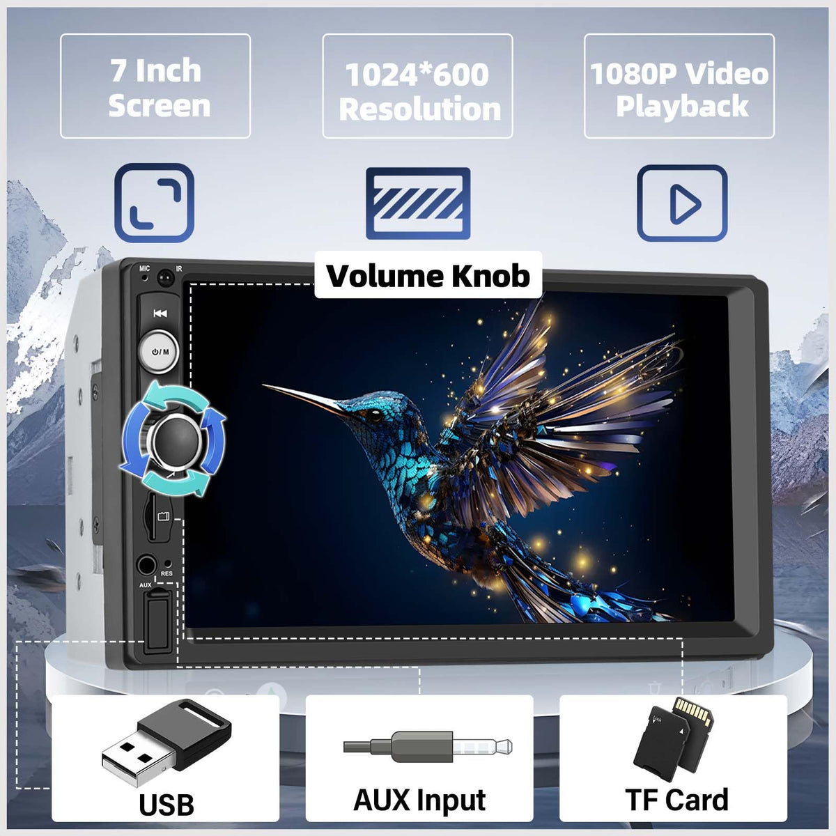 UNITOPSCI installed in dashboard showing correct double-din size fitment