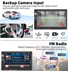 UNITOPSCI touchscreen displaying music playback for Bluetooth streaming
