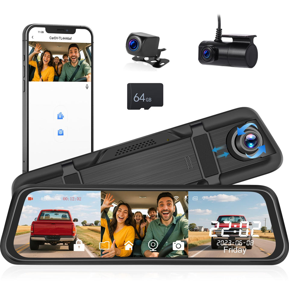 UNITOPSCI triple-channel front view dash cam for clear road details